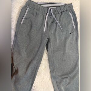 Nike Dri-FIT Gray Joggers with Striped Waistband